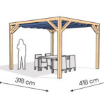 Pergola PW drewno lakierowane 318 x 418 cm lakier bezbarwny