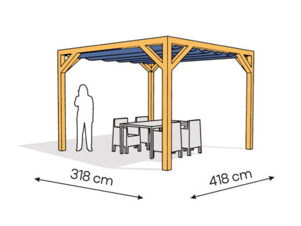 Pergola  PW drewno lakierowane 318 x 418 cm  sosna