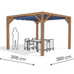 Pergola PW drewno lakierowane 398 x 388 cm bursztyn