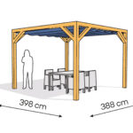 Pergola PW drewno lakierowane 398 x 388 cm sosna