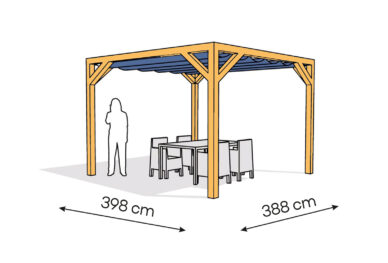 Pergola  PW drewno lakierowane 398 x 388 cm  sosna