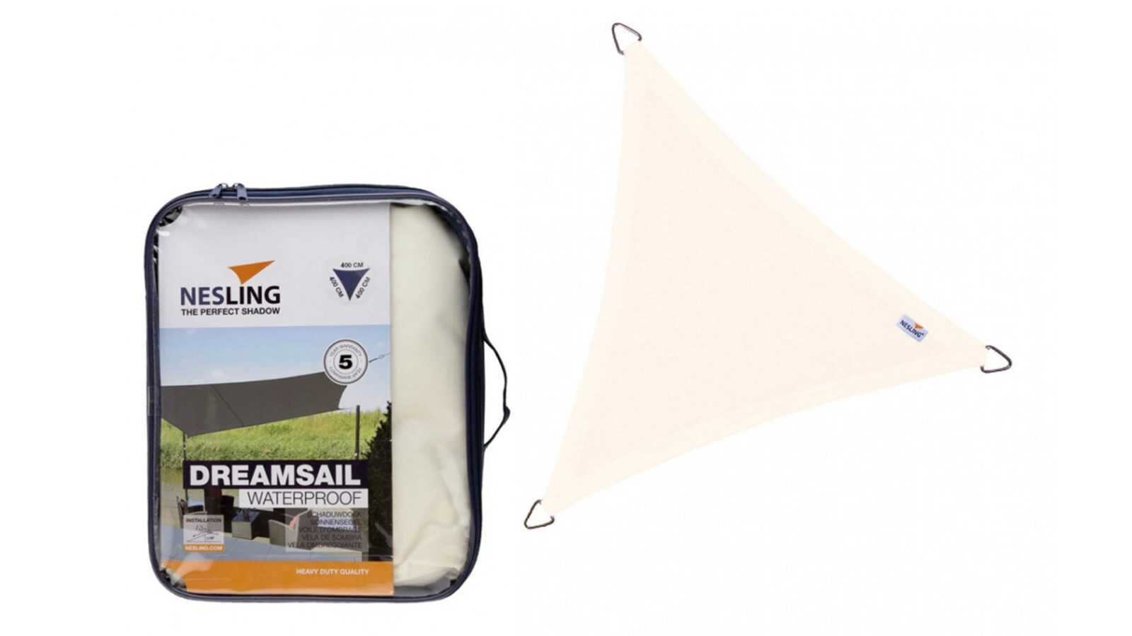 Zagiel wodoodporny  trojkat 4 x 4 x 4 m kolor Kremowy