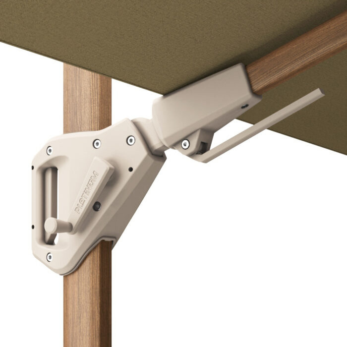 Parasol ogrodowy CHALLENGER T² PREMIUM - kolor stelażu: Teak - kolor: Champagne - Ø 3,5 m - obrazek 7