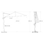 Parasol ogrodowy CHALLENGER T¹ PREMIUM - kolor stelażu: Matt Black - kolor: Jet Black - 3 x 3 m - obrazek 7