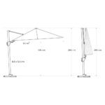 Parasol ogrodowy CHALLENGER T² PREMIUM - kolor stelażu: Sandstone - kolor: Champagne - 3 x 3 m - obrazek 7