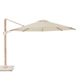 Parasol ogrodowy CHALLENGER T² PREMIUM - kolor stelażu: Teak - kolor: Champagne - Ø 3,5 m