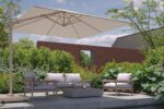 Parasol ogrodowy CHALLENGER T² PREMIUM - kolor stelażu: Sandstone - kolor: Champagne - 3 x 3 m - obrazek 10