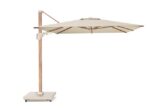 Parasol ogrodowy CHALLENGER T² PREMIUM - kolor stelażu: Teak - kolor: Champagne - 3,5 x 2,6 m