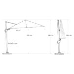 Parasol ogrodowy CHALLENGER T² PREMIUM - kolor stelażu: Teak - kolor: Champagne - 3,5 x 2,6 m - obrazek 9