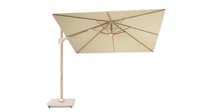 Parasol ogrodowy CHALLENGER T² PREMIUM - kolor stelażu: Teak - kolor: Champagne - 3 x 3 m - obrazek 3
