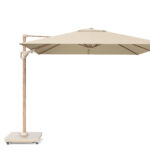 Parasol ogrodowy CHALLENGER T² PREMIUM - kolor stelażu: Teak - kolor: Champagne - 3 x 3 m