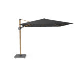 Parasol ogrodowy CHALLENGER T² PREMIUM - kolor stelażu: Teak - kolor: Faded black - 3 x 3 m