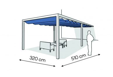 Pergola aluminiowa PS1 320 x 510 cm  Bialy