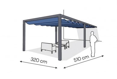 Pergola aluminiowa PS1 320 x 510 cm  Antracyt