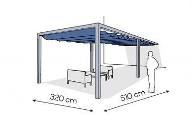 Pergola aluminiowa PS1 320 x 510 cm  Srebrny