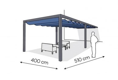 Pergola aluminiowa PS1 400 x 510 cm  Antracyt