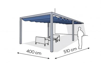 Pergola aluminiowa PS1 400 x 510 cm  Srebrny