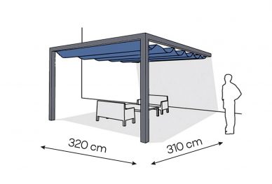 Pergola aluminiowa PS1 320 x 310 cm  Antracyt