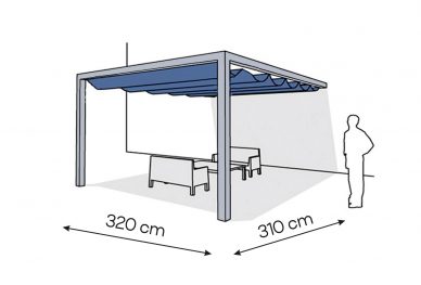 Pergola aluminiowa PS1 320 x 310 cm  Srebrny