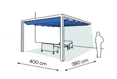 Pergola aluminiowa PS1 400 x 380 cm  Bialy