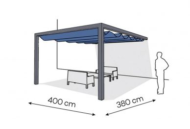 Pergola aluminiowa PS1 400 x 380 cm  Antracyt