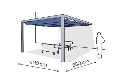 Pergola aluminiowa PS1 400 x 380 cm  Srebrny