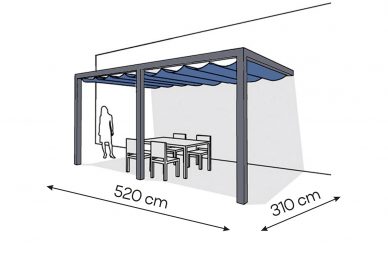 Pergola aluminiowa PS2 310 x 520 cm  Antracyt