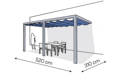 Pergola aluminiowa PS2 310 x 520 cm  Srebrny