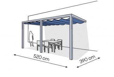 Pergola aluminiowa PS2 390 x 520 cm  Srebrny