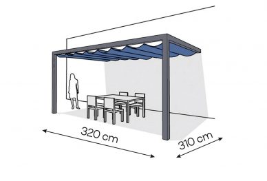 Pergola aluminiowa PS2 310 x 320 cm  Antracyt