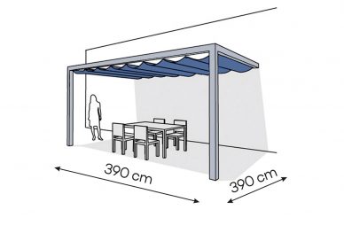 Pergola aluminiowa PS2 390 x 390 cm  Srebrny