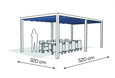 Pergola aluminiowa PW 320 x 520 cm  Bialy