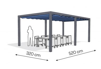 Pergola aluminiowa PW 320 x 520 cm  Antracyt