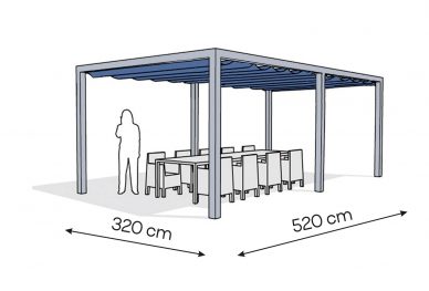 Pergola aluminiowa PW 320 x 520 cm  Srebrny