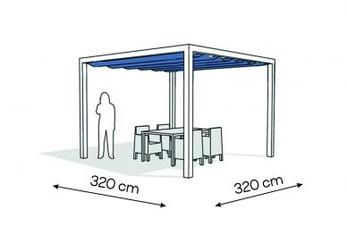 Pergola aluminiowa PW 320 x 320 cm  Bialy