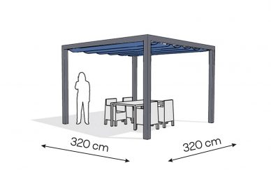 Pergola aluminiowa PW 320 x 320 cm  Antracyt