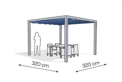 Pergola aluminiowa PW 320 x 320 cm  Srebrny