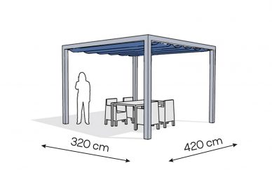 Pergola aluminiowa PW 320 x 420 cm  Srebrny