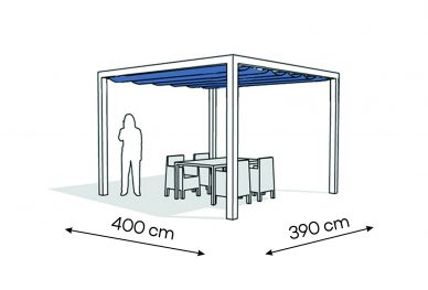 Pergola aluminiowa PW 400 x 390 cm  Bialy