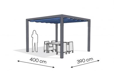 Pergola aluminiowa PW 400 x 390 cm  Antracyt