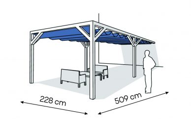 Pergola  PS1 drewno lakierowane 228 x 509 cm  biale