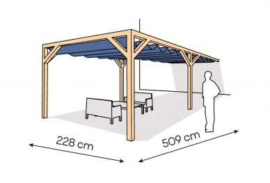 Pergola  PS1 drewno lakierowane 228 x 509 cm  lakier bezbarwny