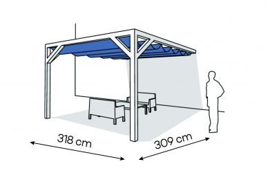 Pergola  PS1 drewno lakierowane 318 x 309 cm  biale