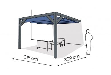 Pergola  PS1 drewno lakierowane 318 x 309 cm  antracyt