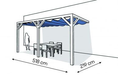 Pergola  PS2 drewno lakierowane 219 x 518 cm  biale