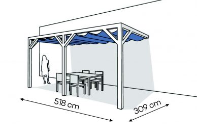 Pergola  PS2 drewno lakierowane 309 x 518 cm  biale