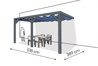 Pergola  PS2 drewno lakierowane 389 x 518 cm  antracyt