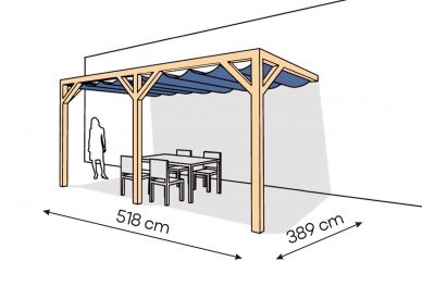 Pergola  PS2 drewno lakierowane 389 x 518 cm  lakier bezbarwny