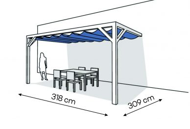 Pergola  PS2 drewno lakierowane 309 x 318 cm  biale