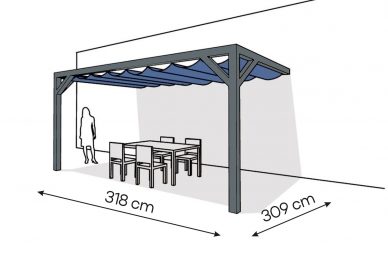 Pergola  PS2 drewno lakierowane 309 x 318 cm  antracyt